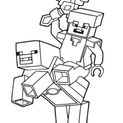 Desenho de Minecraft para colorir e imprimir: número 5