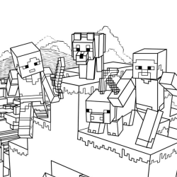 Desenho de Minecraft para colorir e imprimir: número 9