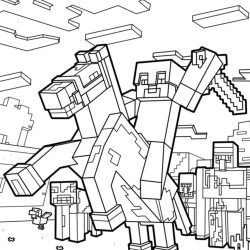 Desenho de Minecraft para colorir e imprimir: número 10