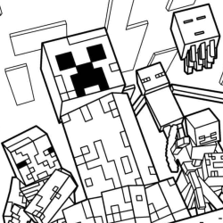 Desenho de Minecraft para colorir e imprimir: número 12