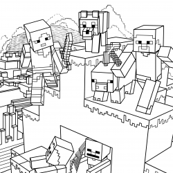 Desenho de Minecraft para colorir e imprimir: número 17