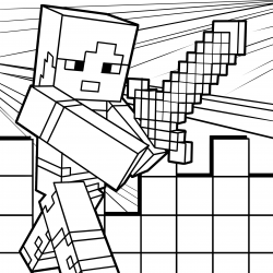 Desenho de Minecraft para colorir e imprimir: número 18
