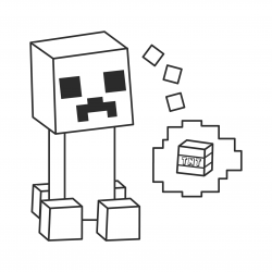 Desenho de Minecraft para colorir e imprimir: número 19