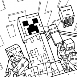 Desenho de Minecraft para colorir e imprimir: número 20