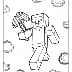 Desenho de Minecraft para colorir e imprimir: número 21