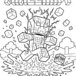 Desenho de Minecraft para colorir e imprimir: número 22