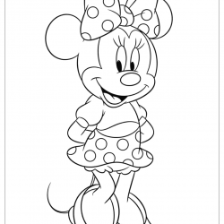 Desenho de Minnie para colorir e imprimir: número 1