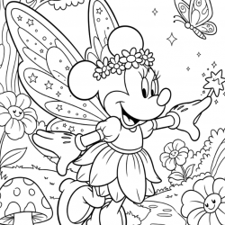 Desenho de Minnie para colorir e imprimir: número 2