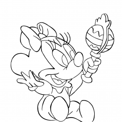 Desenho de Minnie para colorir e imprimir: número 6