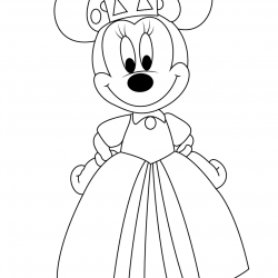 Desenho de Minnie para colorir e imprimir: número 7