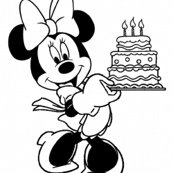 Desenho de Minnie para colorir e imprimir: número 9