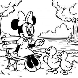 Desenho de Minnie para colorir e imprimir: número 10