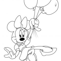Desenho de Minnie para colorir e imprimir: número 12