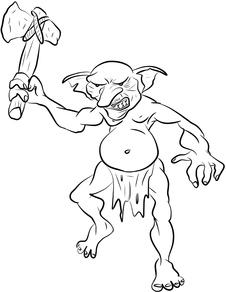 Desenho de Mito para colorir e imprimir: número 4