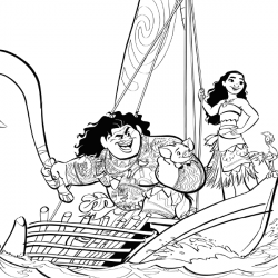 Desenho de Moana para colorir e imprimir: número 2