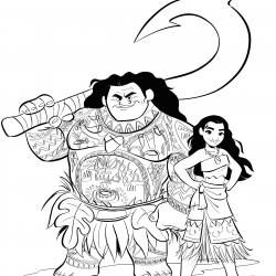 Desenho de Moana para colorir e imprimir: número 3