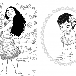 Desenho de Moana para colorir e imprimir: número 10