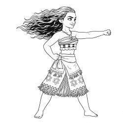 Desenho de Moana para colorir e imprimir: número 11