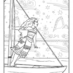 Desenho de Moana para colorir e imprimir: número 12