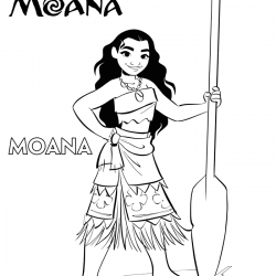 Desenho de Moana para colorir e imprimir: número 15