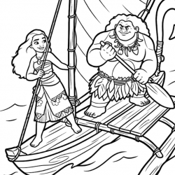 Desenho de Moana para colorir e imprimir: número 17