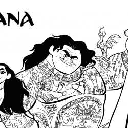 Desenho de Moana para colorir e imprimir: número 18