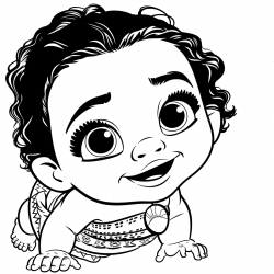 Desenho de Moana para colorir e imprimir: número 20