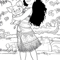 Desenho de Moana para colorir e imprimir: número 23
