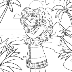 Desenho de Moana para colorir e imprimir: número 24