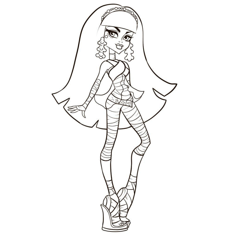 Desenho de Monster High para colorir e imprimir: número 1