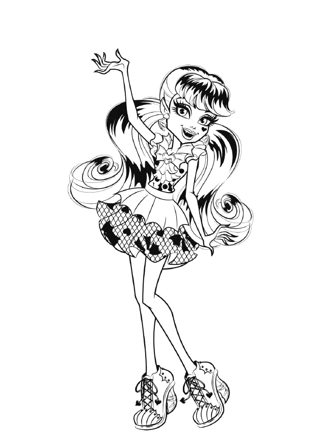 Desenho de Monster High para colorir e imprimir: número 5