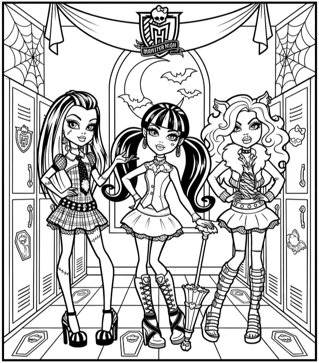 Desenho de Monster High para colorir e imprimir: número 19