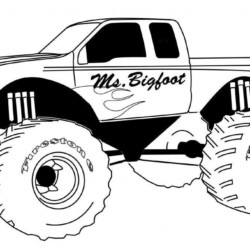 Desenho de Monster Truck para colorir e imprimir: número 3