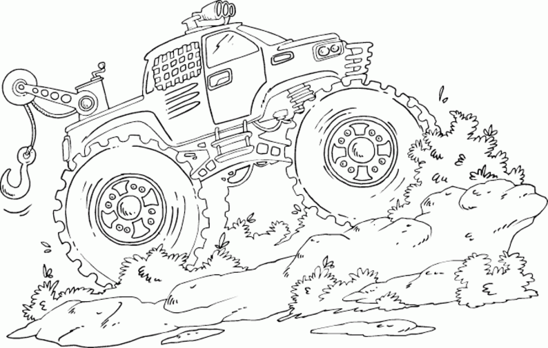 Desenho de Monster Truck para colorir e imprimir: número 5