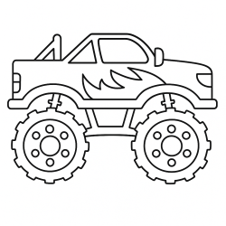 Desenho de Monster Truck para colorir e imprimir: número 7