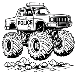 Desenho de Monster Truck para colorir e imprimir: número 8