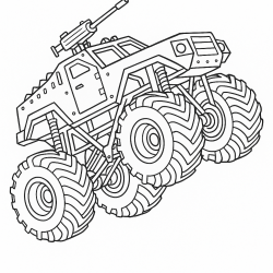 Desenho de Monster Truck para colorir e imprimir: número 9