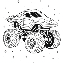 Desenho de Monster Truck para colorir e imprimir: número 10