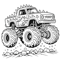 Desenho de Monster Truck para colorir e imprimir: número 12