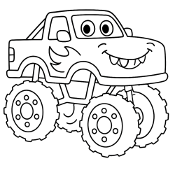 Desenho de Monster Truck para colorir e imprimir: número 14