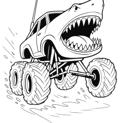 Desenho de Monster Truck para colorir e imprimir: número 15