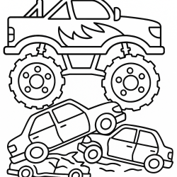 Desenho de Monster Truck para colorir e imprimir: número 17