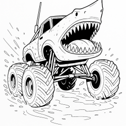 Desenho de Monster Truck para colorir e imprimir: número 20