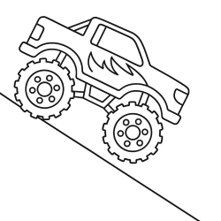 Desenho de Monster Truck para colorir e imprimir: número 21