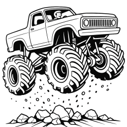 Desenho de Monster Truck para colorir e imprimir: número 22