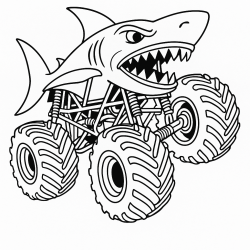 Desenho de Monster Truck para colorir e imprimir: número 23