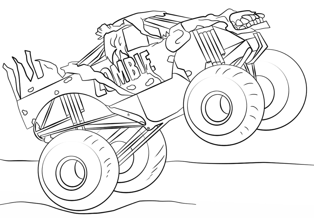 Desenho de Monster Truck para colorir e imprimir: número 24