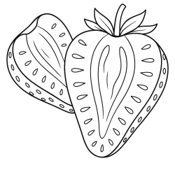 Desenho de Morango para colorir e imprimir: número 1