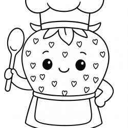 Desenho de Morango para colorir e imprimir: número 3