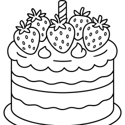 Desenho de Morango para colorir e imprimir: número 5